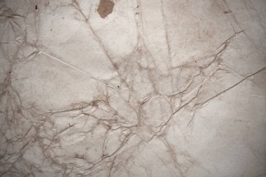 Aged paper sheet. Blank old background with dust and dirty stains. Vintage and antique art concept. Poster mockup. Detailed closeup studio shot. Front view. Toned