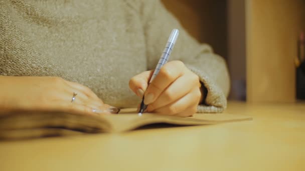 A young woman is painting in an album. — Stock Video