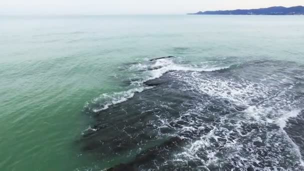 空中の海岸。海. — ストック動画