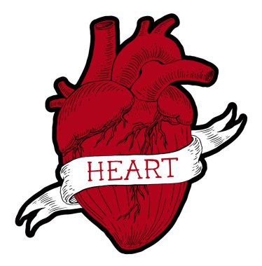 soyut kalp dövme kavram beyaz arka plan üzerinde