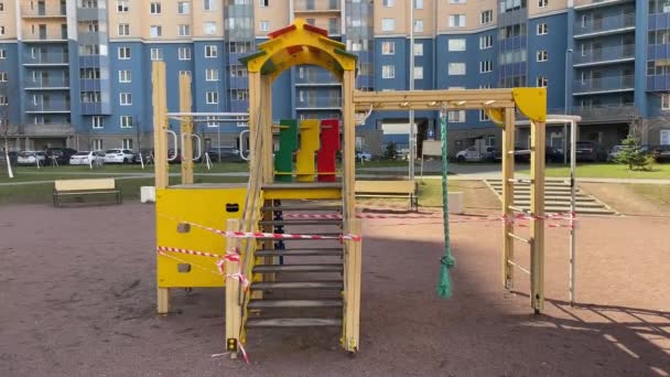 Closed Playgrounds Coronavirus Covid Epidemic Saint Petersburg — Stock Video