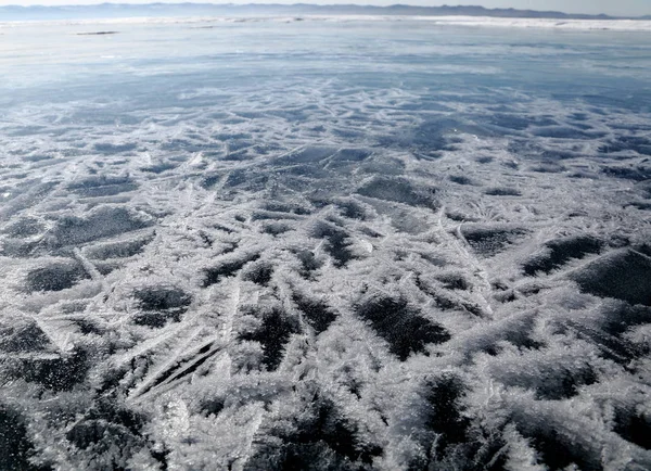 Struttura di ghiaccio di Baikal in inverno — Foto Stock