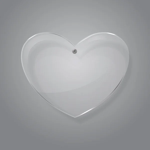 Burbuja de vidrio amor icono del corazón con sombra suave sobre fondo degradado. Ilustración vectorial EPS 10 para web . — Vector de stock