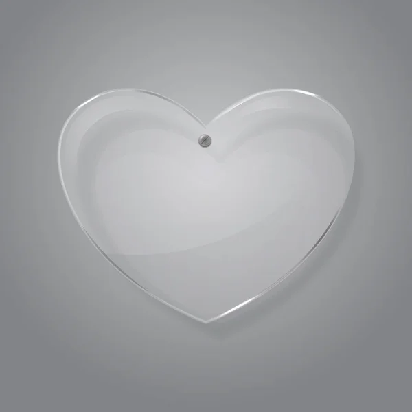 Cam balon aşk kalp simgesi degrade arka plan üzerinde yumuşak gölge ile. Vektör çizim Eps 10 web için.