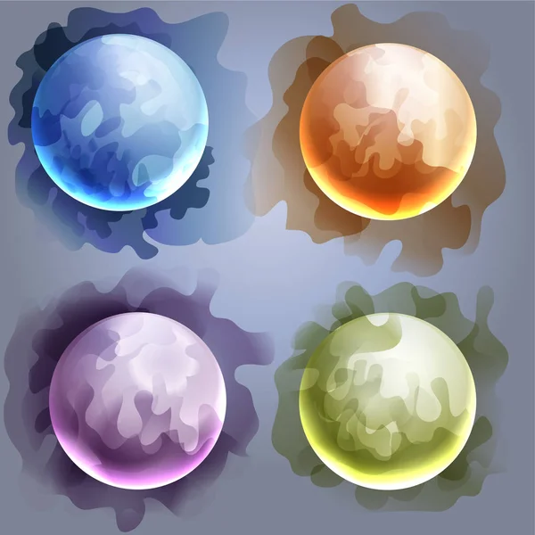 Watercolor balls. Abstract image of the planets. Vector illustration