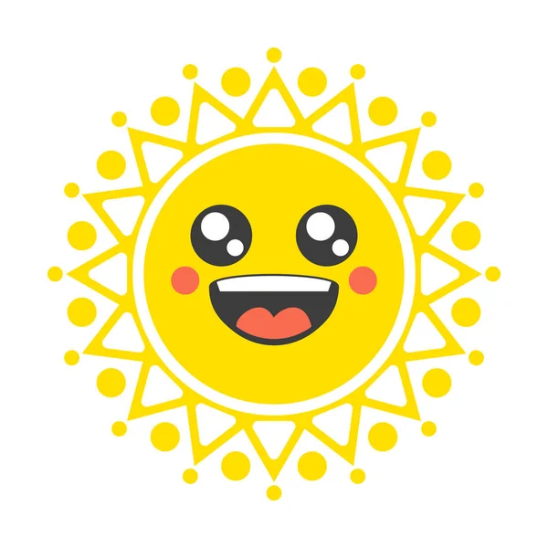 Smiling decorative sun. Symbol shrovetide. — Stock Vector