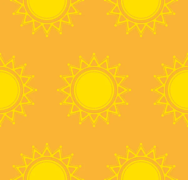 Бесшовный векторный рисунок с декоративным солнцем — стоковый вектор