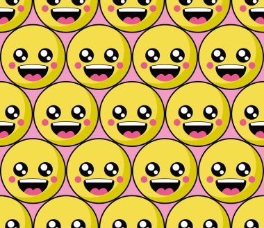 Renkli suratlar ile gülümsemek yüz kalıbı. Gülümsüyor simgesi arka plan.