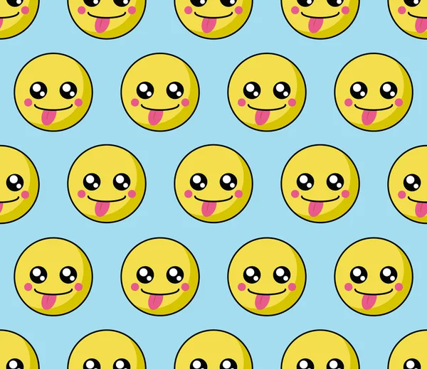 Patrón de la cara de la sonrisa con emoticonos coloridos. Sonrisas icono fondo . — Archivo Imágenes Vectoriales