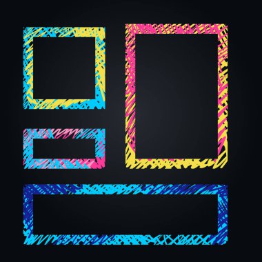 Siyah bir arka plan dinamik karede vektör