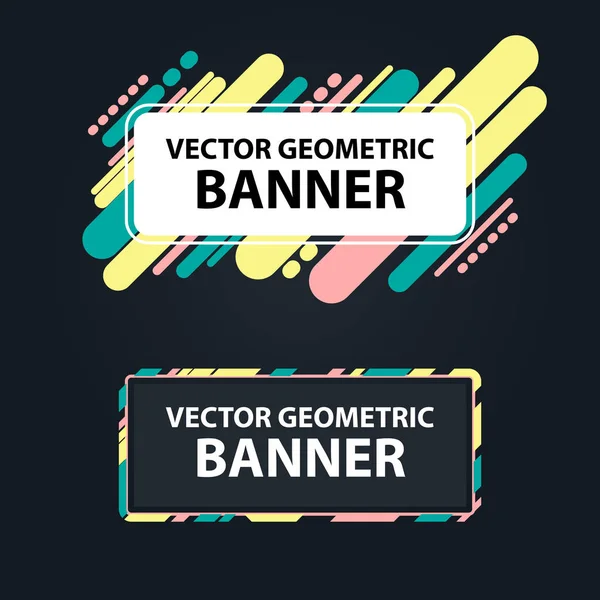 Banner geométrico vetorial em um fundo escuro Gráficos De Vetores