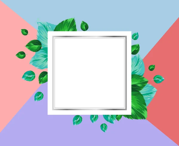 Parlak yaz yeşil yaprakları ile arka plan. Vektör çizim template.banner. Wallpaper.Flyer, davet, afiş, broşür.