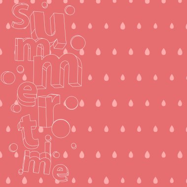 3d harfler ile hafif yaz arka plan. Vektör çizim