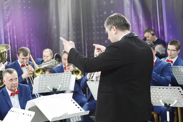 Belarús Gomel Actuación Orquesta Ciudad Gomel Marzo 2017 Director Orquesta — Foto de Stock