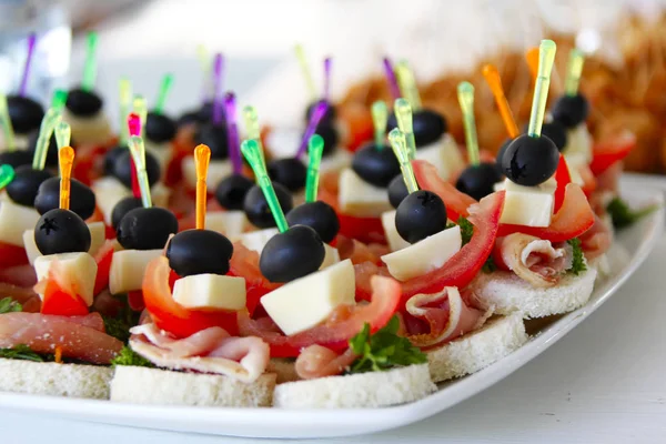 Food Cocktail Olives Tomato Cheese — Stock Photo, Image