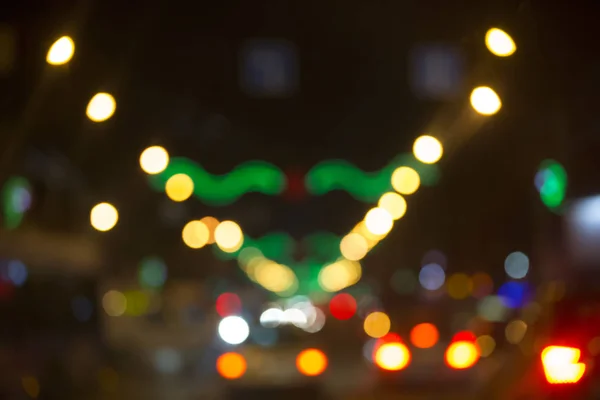 Evening City Rosfocus Yellow Bokeh Lights — Stock Photo, Image