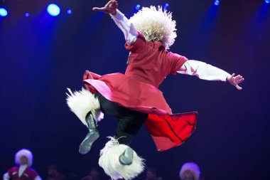 Beyaz Rusya, Gomel, 27 Şubat 2018. Konser salonu. Konuşma ulusal Gürcü bale Sukhishvili