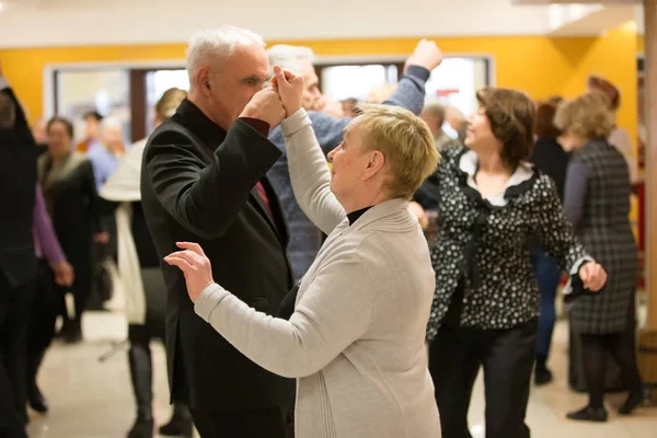 Dancing Pensioners Dancing Nursing Home Leisure Elderly — стокове фото