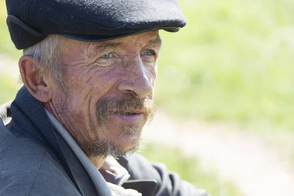 Belaris Cidade Gomil Agosto 2019 Retrato Perto Velho Avô Homem — Fotografia de Stock