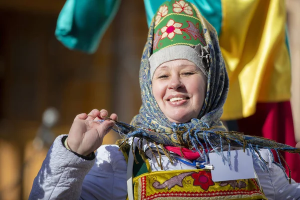 Belarus Cidade Gomel Fevereiro 2017 Feriado Nacional Maslyanets Avó Russa — Fotografia de Stock