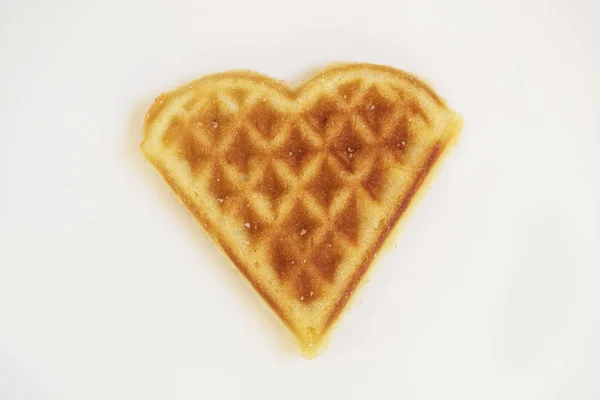 Heart Shaped Cookies Viennese Waffles White Background — Stock Photo, Image