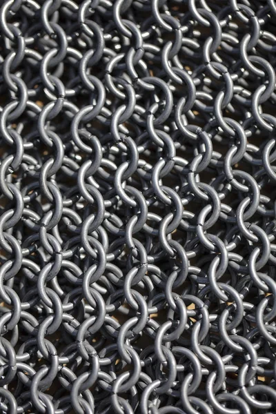 Vertical texture of metal chain mail