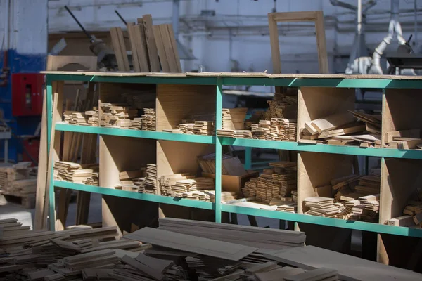 Industria Transformación Madera Muebles Blanco Fábrica Taller — Foto de Stock