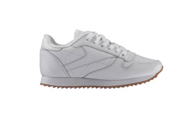 Spor ayakkabılar. Beyaz arka planda beyaz spor ayakkabı.