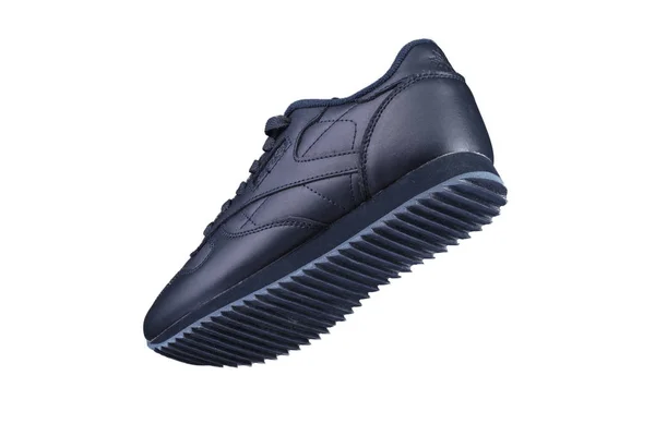 Sapatos Desportivos Sapatilha Azul Sobre Fundo Branco Calçado — Fotografia de Stock