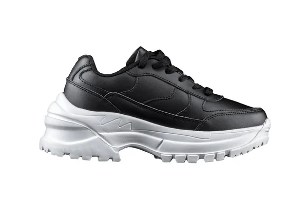 Black Sneaker White Sole Sport Shoes — Stock Photo, Image