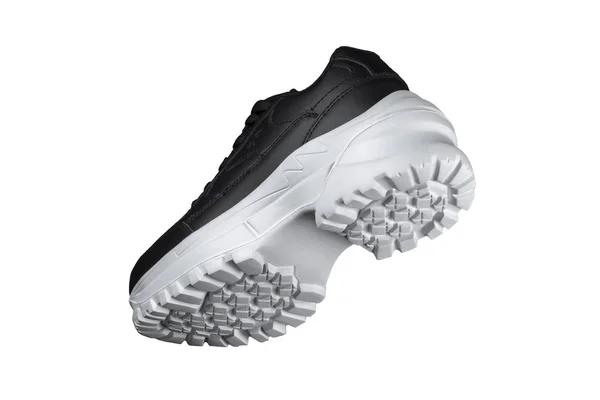 Black Sneaker White Sole Sport Shoes — 스톡 사진