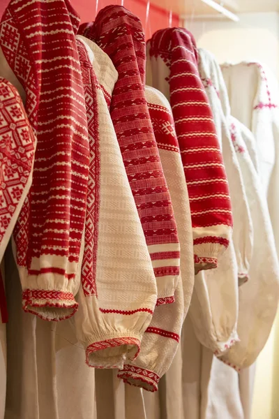 Part of the Slavic national clothes. Embroidery.
