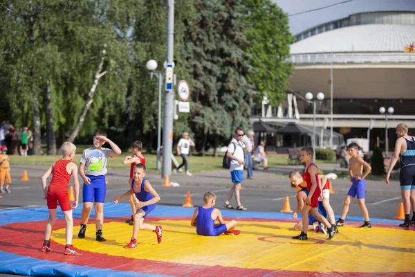 Belarus City Gomel June 2019 Day City Children Practice Sambo — Stock Photo, Image