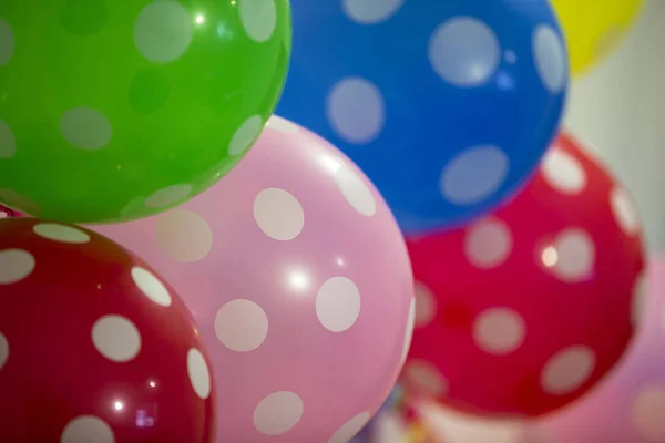 Background Inflatable Colorful Balloons Polka Dots — Stock Photo, Image