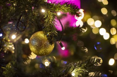 Noel, Bokeh 'i bulanıklaştırdı. Noel arkaplanı.