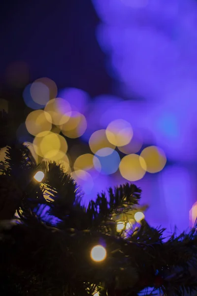 Verticale Kerst Wazig Bokeh Kerst Achtergrond — Stockfoto