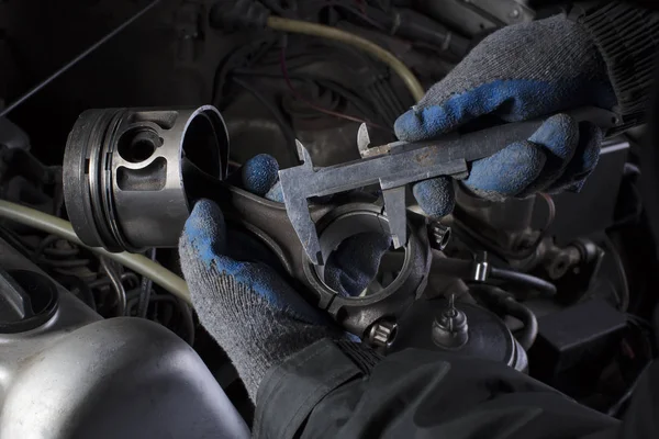 Mantenimiento Del Motor Del Coche Reparación Del Sistema Pistones Las — Foto de Stock