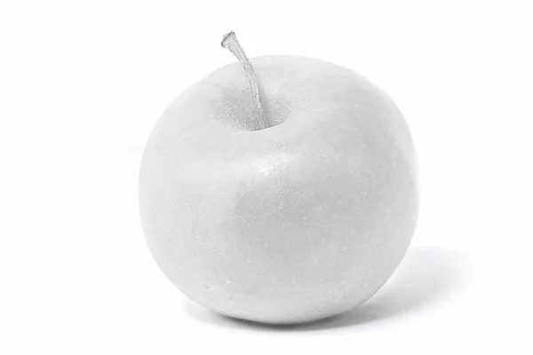 Appelrood en groen op een witte achtergrond.De gebruikelijke appel. — Stockfoto