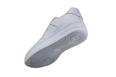 Beyaz arka planda beyaz spor ayakkabısı..