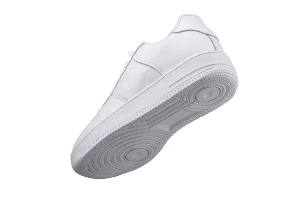 Witte Sneaker Een Witte Achtergrond Sportschoenen — Stockfoto