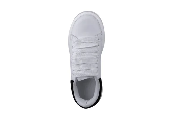 Tênis Branco Vista Superior Sapatos Esportivos — Fotografia de Stock