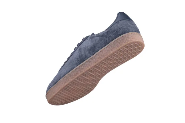 Suede Sneaker Een Witte Achtergrond Sportschoenen Voor Heren — Stockfoto