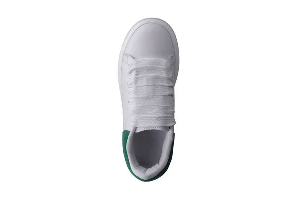 One White Sneaker Top View Sports Shoes — Stock Photo, Image