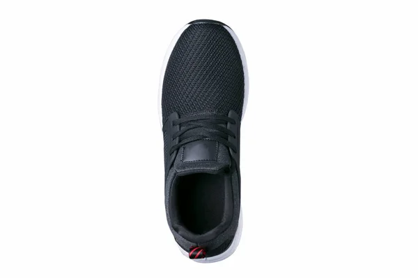 Sport Shoes Black Sneaker Made Fabric Top View — Stock Photo, Image