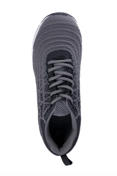 运动鞋 用深色调面料制成的灰色运动鞋的头像 — 图库照片