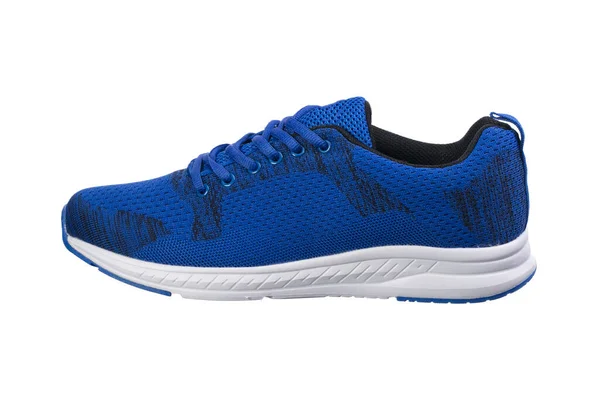 Chaussures Sport Baskets Bleus Tissu Avec Une Semelle Blanche — Photo