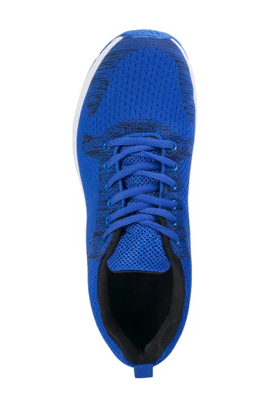 Scarpe Sportive Sneaker Blu Tessuto Con Suola Bianca — Foto Stock