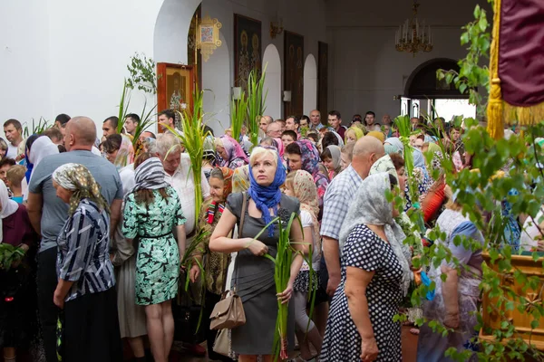 Λευκορωσία Πόλη Gomil Απριλίου 2018 Εκκλησία Της Πόλης Palm Κυριακή — Φωτογραφία Αρχείου