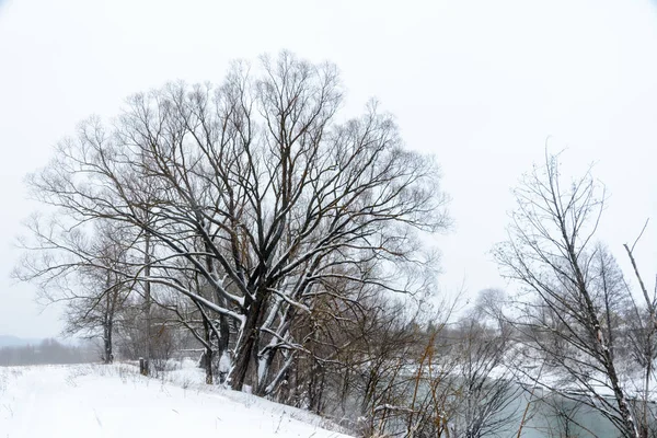 O rio Kazanka na confluência dos riachos dos famosos lagos azuis. Esta área de rio não congela no inverno e se alimenta de Lagos Azuis com águas subterrâneas. Rússia, Kazan . — Fotografia de Stock