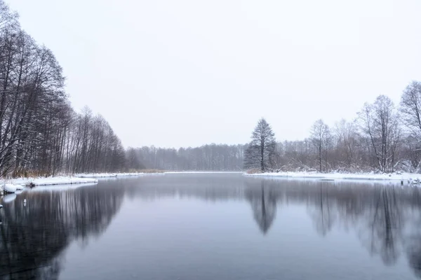 Célèbres lacs bleus qui ne gèlent pas en hiver et se nourrissent de gélinotte — Photo